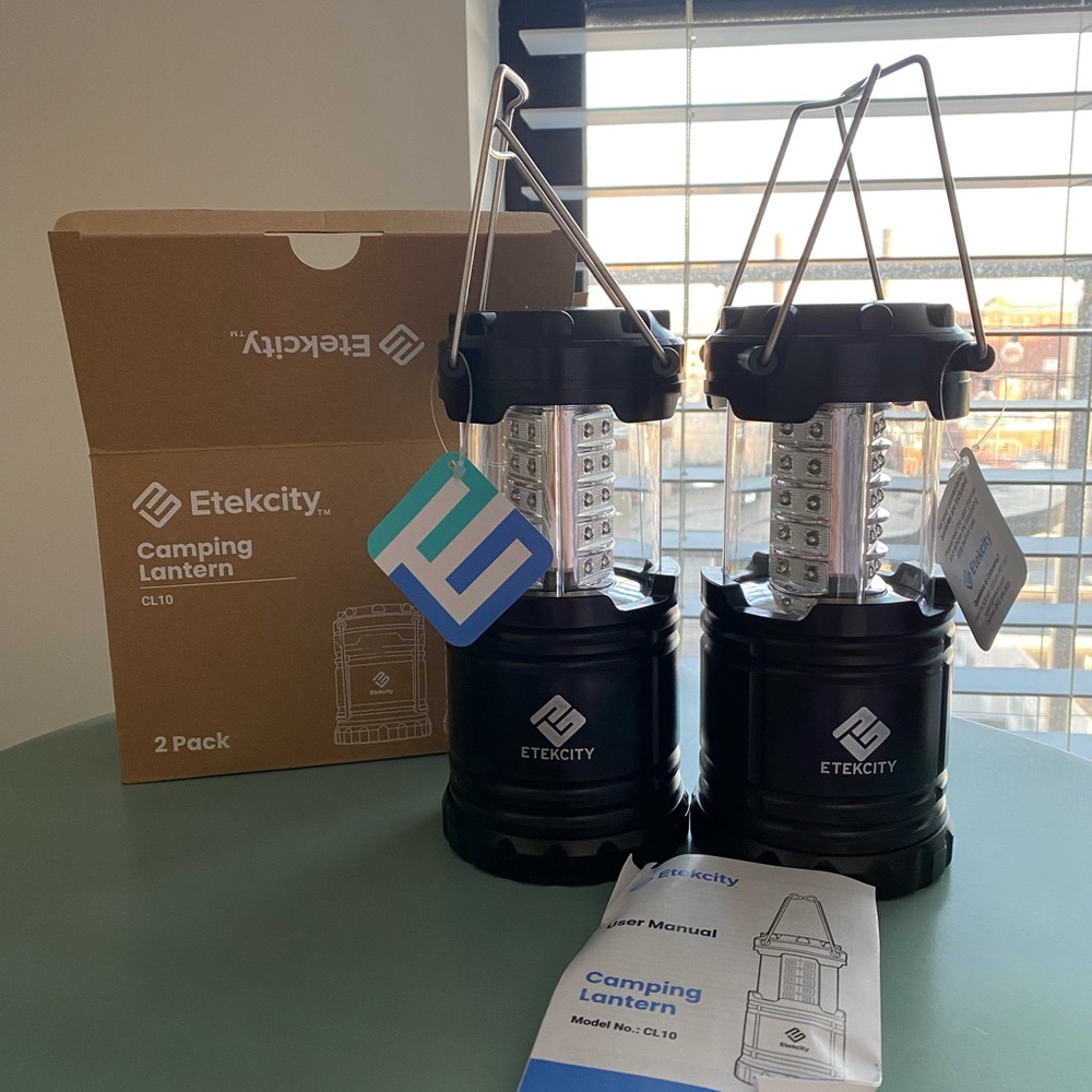 NWT Etekcity Black Camping Lantern 2-Pack